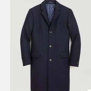 J Crew Everyday Topcoat PrimaLoft Jacket Wool Blend Black Mens Coat US Size 38r